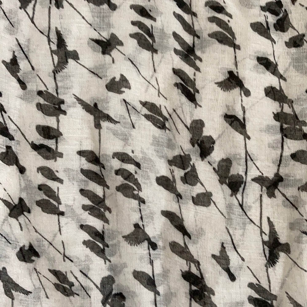 Infinity scarf sheer with blackbird print